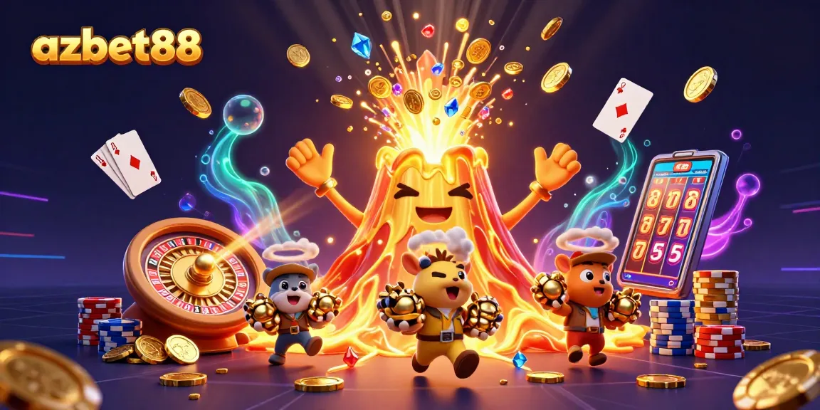 Join the excitement with azbet88 as golden treasures erupt in a thrilling casino scene.