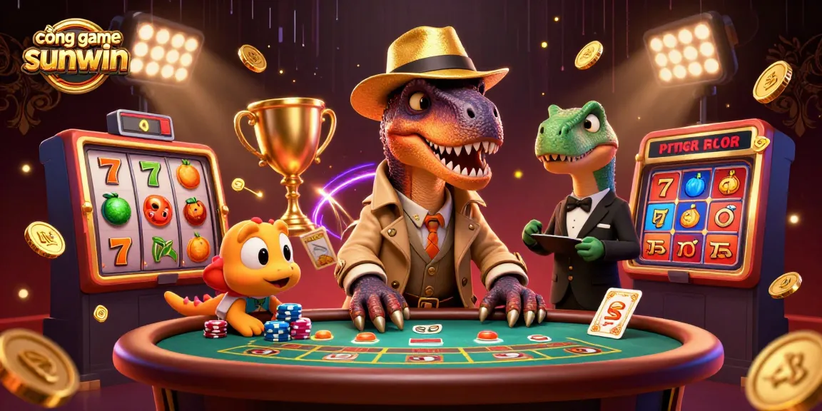 Experience the excitement of cổng game sunwin with daring characters at a vibrant casino scene.