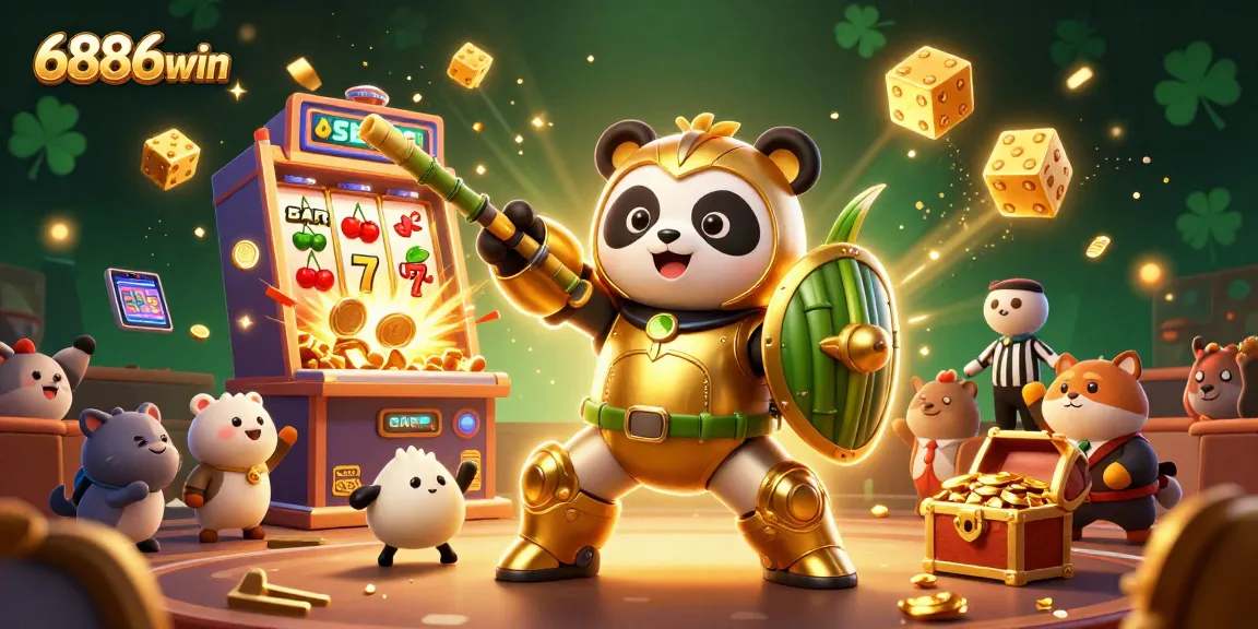 Win exciting jackpots with 6886win in this vibrant 3D casino scene featuring dynamic gaming action.