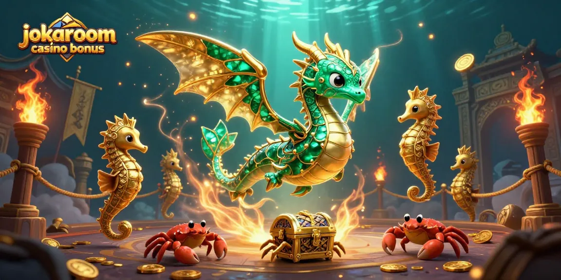 Experience the excitement of the jokaroom casino bonus with an enchanting sea dragon scene.