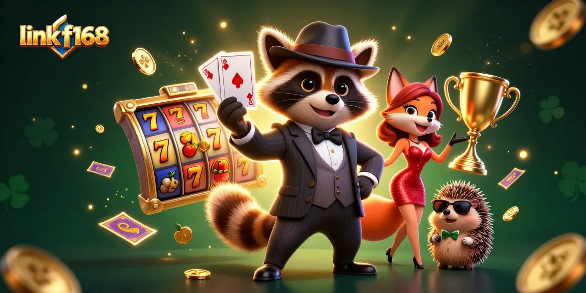 Experience thrilling slot action at link f168 with a suave raccoon, elegant fox lady, and a cool hedgehog bouncer.