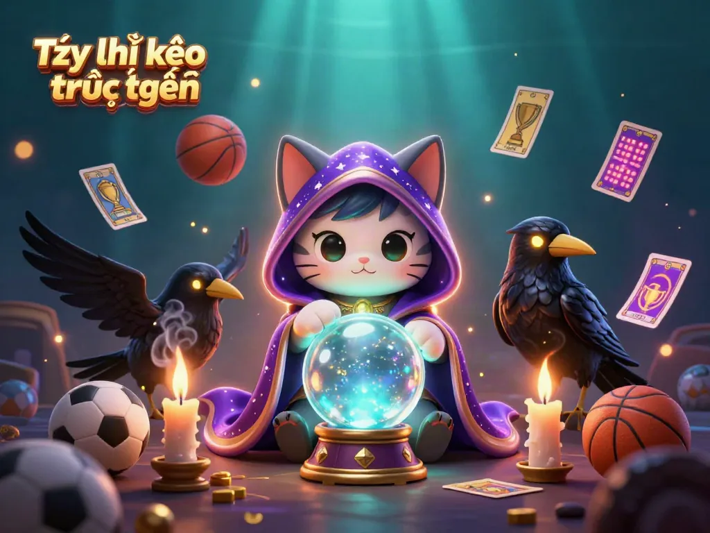 Engage with Tỷ lệ kèo trực tuyến through a dynamic sports betting scene featuring mystical characters and vibrant elements.