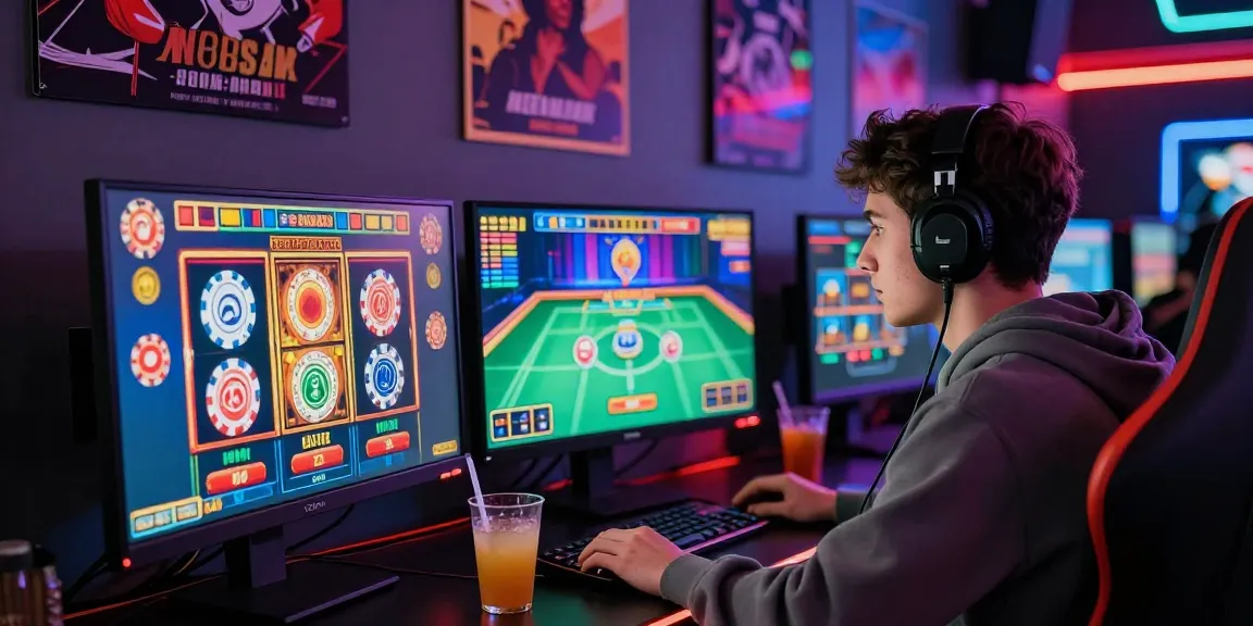 Scena entusiasmante di casinò non AAMS con un giocatore impegnato nel gioco online, con visuali vivaci e un'esperienza immersiva.
