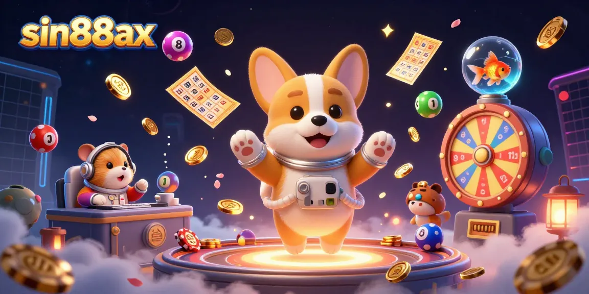 Experience thrilling gameplay at sin88ax with vibrant, dynamic casino elements and colorful floating characters.